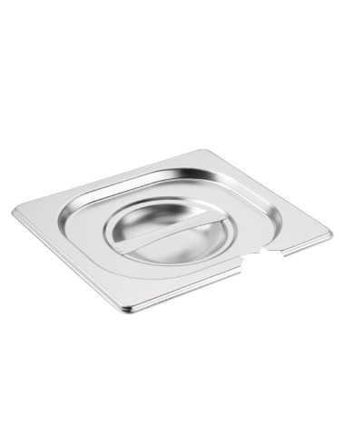 Couvercle inox GN 1/6 Vogue avec encoche - 25x162 mm