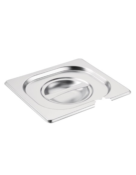 Couvercle inox GN 1/6 Vogue avec encoche - 25x162 mm