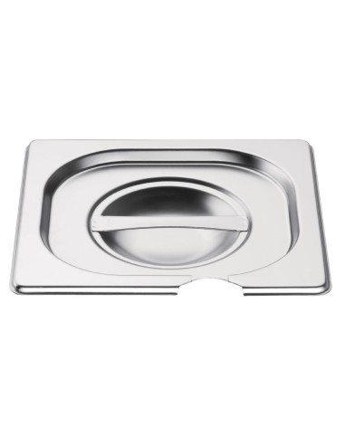 Couvercle inox GN 1/6 Vogue avec encoche - 25x162 mm
