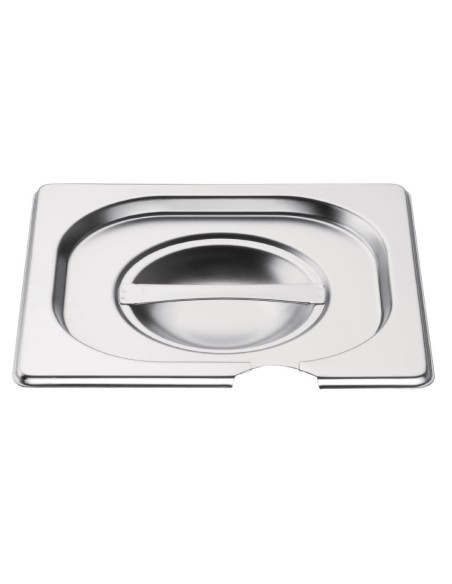 Couvercle inox GN 1/6 Vogue avec encoche - 25x162 mm