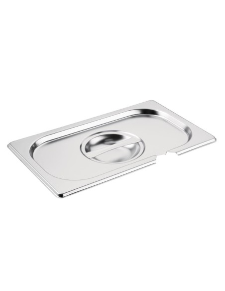 Couvercle inox GN 1/4 Vogue avec encoche - robuste et pratique