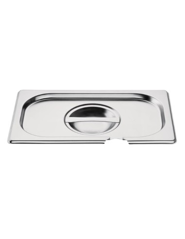 Couvercle inox GN 1/4 Vogue avec encoche - robuste et pratique