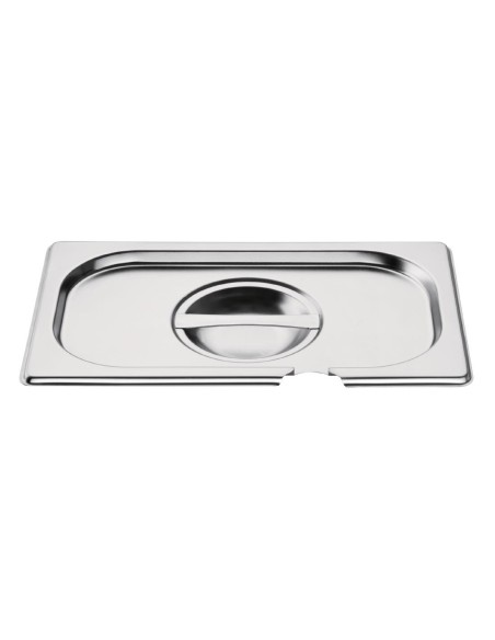 Couvercle inox GN 1/4 Vogue avec encoche - robuste et pratique