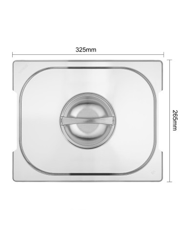 Couvercle inox GN 1/2 Vogue avec poignée - 30x325 mm