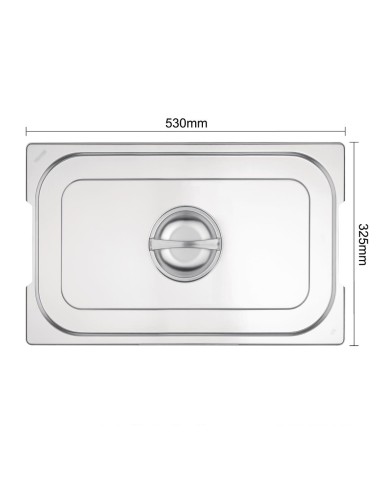 Couvercle inox GN 1/1 avec poignée Vogue