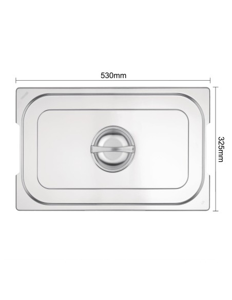 Couvercle inox GN 1/1 avec poignée Vogue