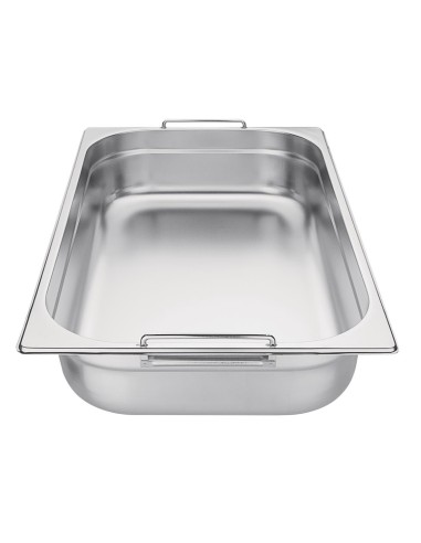 Bac GN 1/1 inox Vogue 100mm - Poignées pratiques