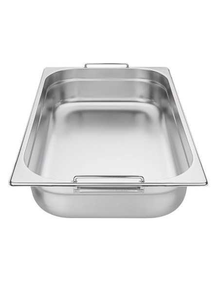 Bac GN 1/1 inox Vogue 100mm - Poignées pratiques