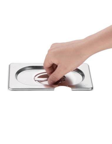 Couvercle inox GN 1/9 Vogue avec encoche