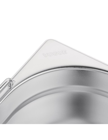 Bac GN 1/1 inox Vogue 100mm - Poignées pratiques