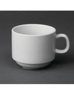 Tasse à thé empilable blanche Olympia 200ml - lot de 12