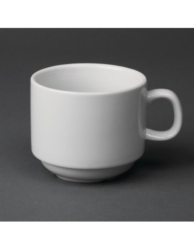 Tasse à thé empilable blanche Olympia 200ml - lot de 12
