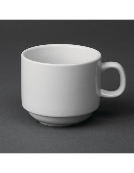 Tasse à thé empilable blanche Olympia 200ml - lot de 12