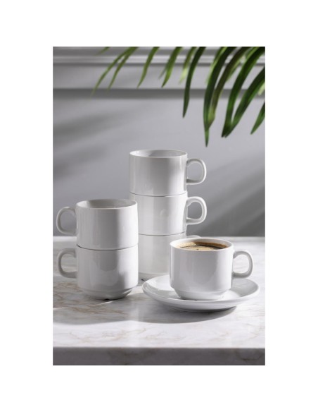 Tasse à thé empilable blanche Olympia 200ml - lot de 12