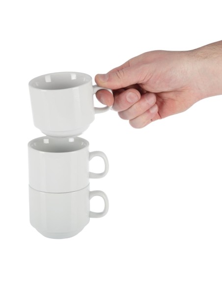 Tasse à thé empilable blanche Olympia 200ml - lot de 12