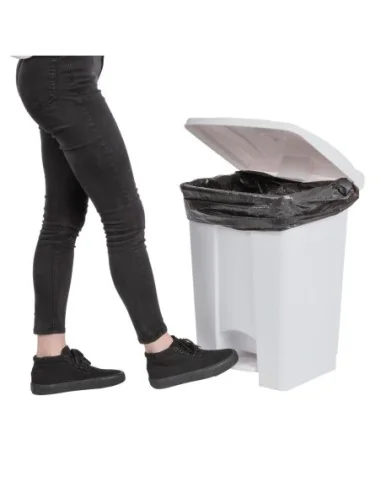 Poubelle de cuisine à pédale Jantex blanche 45L