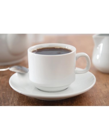 Soucoupes empilables Olympia Whiteware - lot de 12