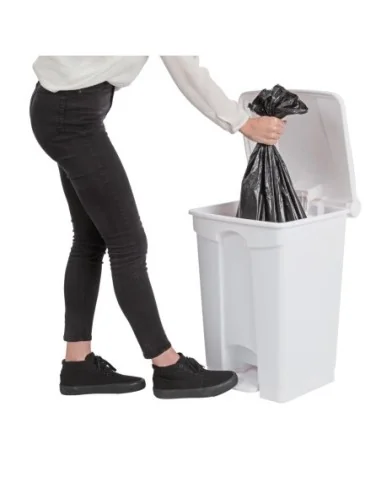 Poubelle de cuisine à pédale Jantex blanche 45L