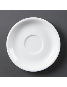 Soucoupes cappuccino Olympia Whiteware - lot de 12