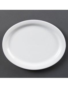 Assiettes ovales blanches Olympia 250mm - lot de 6