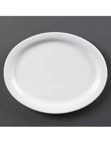 Assiettes ovales blanches Olympia 250mm - lot de 6