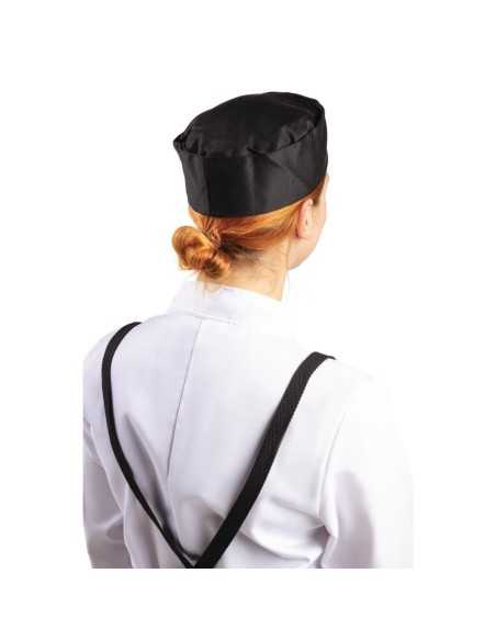 Calot de cuisine en polycoton Whites noir S