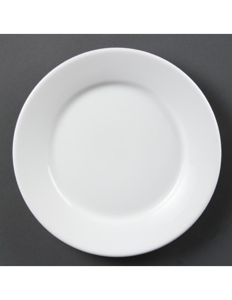 Assiettes à bord large blanches Olympia 230 mm - lot de 12