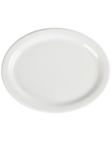 Assiettes ovales blanches Olympia 250mm - lot de 6