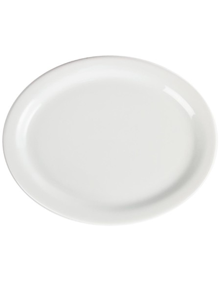 Assiettes ovales blanches Olympia 250mm - lot de 6