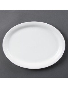Assiettes ovales blanches Olympia 295mm - lot de 6