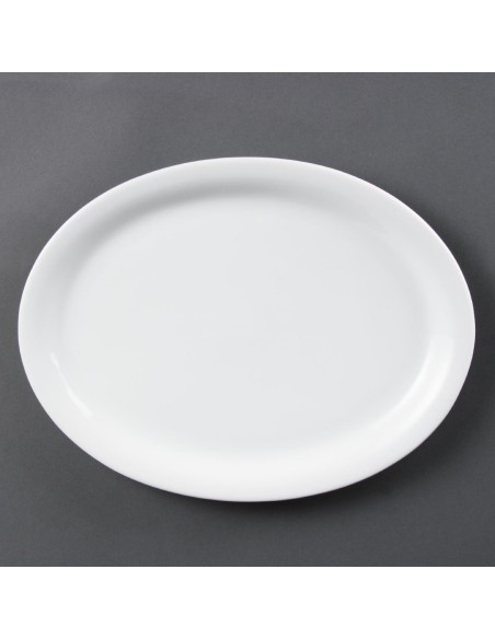 Assiettes ovales blanches Olympia 295mm - lot de 6
