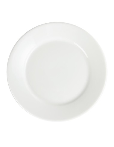 Assiettes à bord large blanches Olympia 230 mm - lot de 12