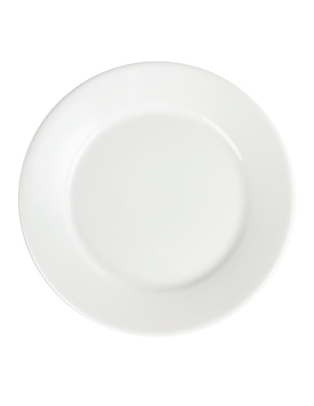 Assiettes à bord large blanches Olympia 230 mm - lot de 12