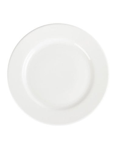 Assiettes à bord large blanches Olympia 310 mm - lot de 6