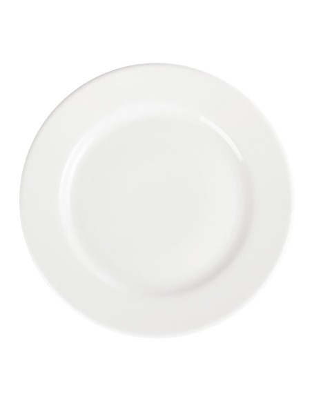 Assiettes à bord large blanches Olympia 310 mm - lot de 6