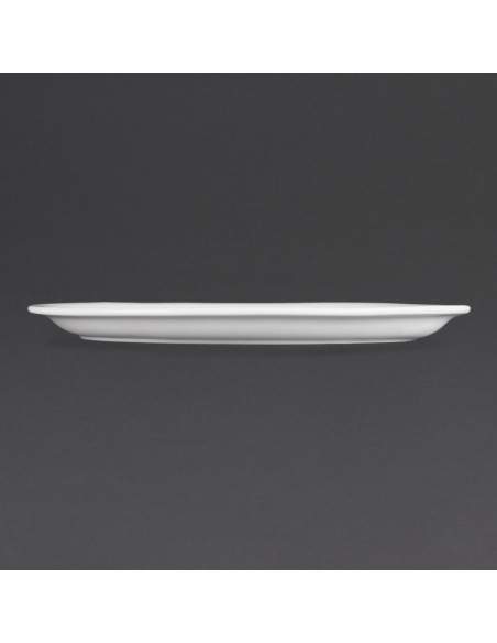 Assiettes ovales blanches Olympia 295mm - lot de 6