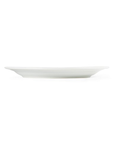 Assiettes à bord large blanches Olympia 250mm - lot de 12