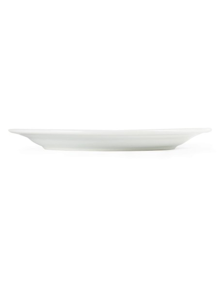 Assiettes à bord large blanches Olympia 250mm - lot de 12