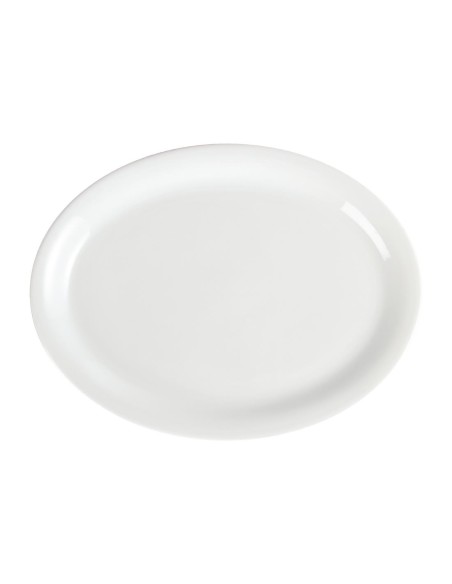 Assiettes ovales blanches Olympia 295mm - lot de 6