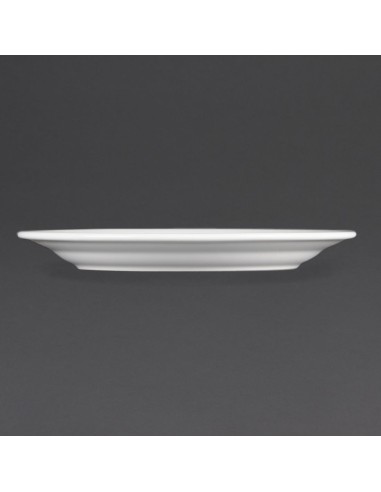 Assiettes à bord large blanches Olympia 230 mm - lot de 12