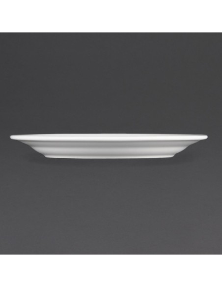 Assiettes à bord large blanches Olympia 230 mm - lot de 12