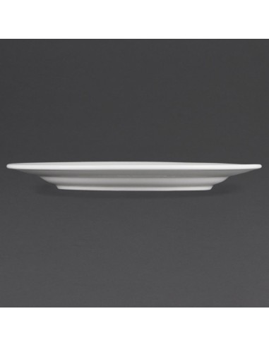 Assiettes à bord large blanches Olympia 310 mm - lot de 6