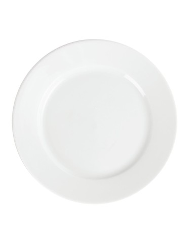 Assiettes à bord large blanches Olympia 202 mm - lot de 12