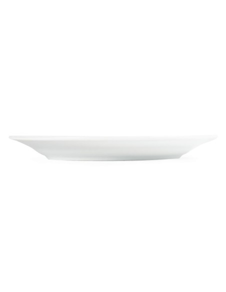 Assiettes à bord large blanches Olympia 202 mm - lot de 12