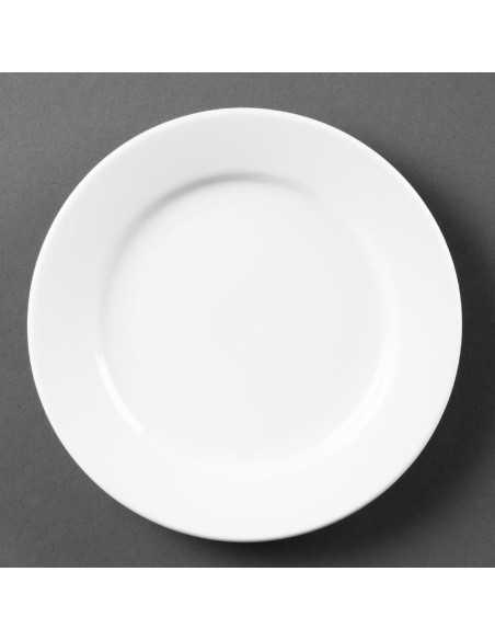 Assiettes à bord large blanches Olympia 165 mm - lot de 12