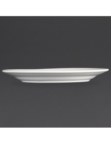 Assiettes à bord large blanches Olympia 202 mm - lot de 12