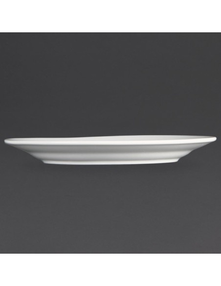 Assiettes à bord large blanches Olympia 202 mm - lot de 12