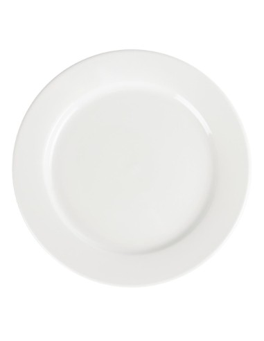 Assiettes à bord large blanches Olympia 280 mm - lot de 6