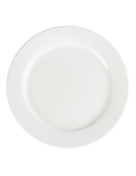 Assiettes à bord large blanches Olympia 280 mm - lot de 6