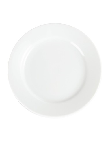 Assiettes à bord large blanches Olympia 165 mm - lot de 12